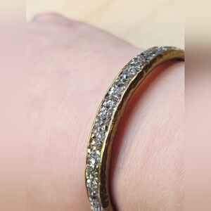 Rhinestone Gold-Tone Magnetic & Clasp Closure Bracelet Marked WP